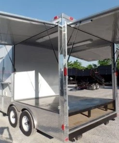 8.5' x 16' Concession Food Trailer White Pizza Event Catering -Cheap Concession Trailers Shop sam 1869