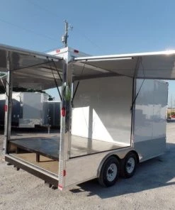 8.5' x 16' Concession Food Trailer White Pizza Event Catering -Cheap Concession Trailers Shop sam 1871