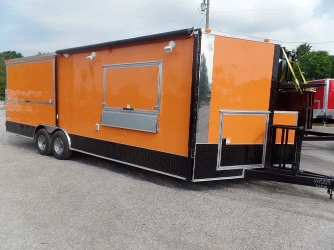 8.5' x 24' Concession Food Trailer Orange Event Catering 2 8.5' x 24' Concession Food Trailer Orange Event Catering - Image 2