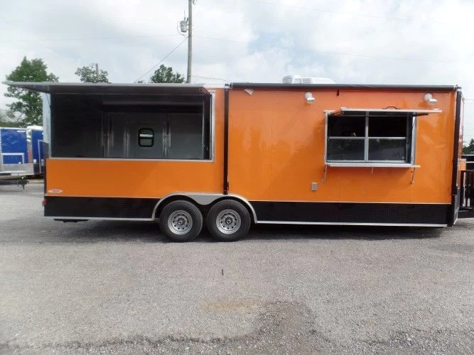 8.5' x 24' Concession Food Trailer Orange Event Catering 4 8.5' x 24' Concession Food Trailer Orange Event Catering - Image 4