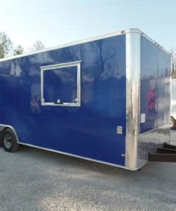 8.5' x 24' Concession Flat Nose Cobalt Blue Event Trailer -Cheap Concession Trailers Shop sam 1943 2