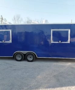 8.5' x 24' Concession Flat Nose Cobalt Blue Event Trailer -Cheap Concession Trailers Shop sam 1944 2