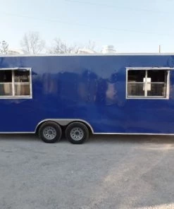 8.5' x 24' Concession Flat Nose Cobalt Blue Event Trailer
