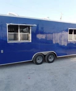 8.5' x 24' Concession Food Flat Nose Cobalt Blue Trailer With Appliances