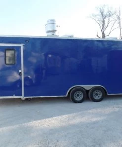 8.5' x 24' Concession Flat Nose Cobalt Blue Event Trailer -Cheap Concession Trailers Shop sam 1953 2