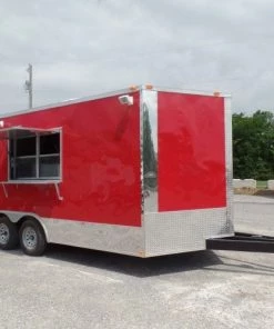 8.5' x 16' Concession Food Trailer Red Event Catering -Cheap Concession Trailers Shop sam 1966