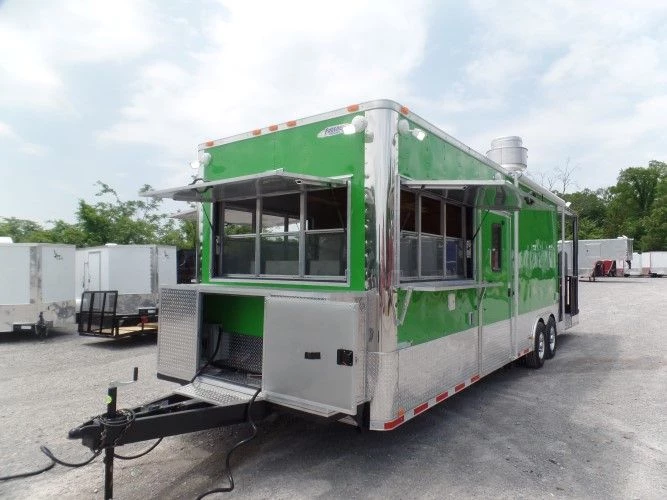 8.5' x 30' Concession Food Trailer Lime Green 7 8.5' x 30' Concession Food Trailer Lime Green - Image 7