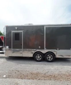 8.5' x 18' Concession Food Trailer Charcoal Grey -Cheap Concession Trailers Shop sam 2027