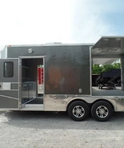 8.5' x 18' Concession Food Trailer Charcoal Grey -Cheap Concession Trailers Shop sam 2033