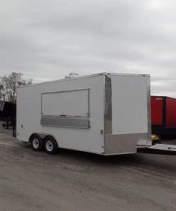 White Concession 8.5' x 16' Food Catering Event Trailer -Cheap Concession Trailers Shop sam 2071