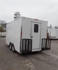 White Concession 8.5' x 16' Food Catering Event Trailer -Cheap Concession Trailers Shop sam 2074