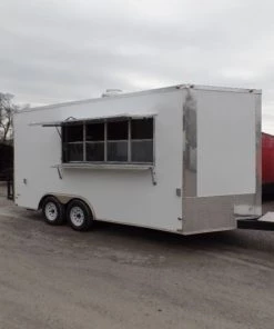 White Concession 8.5' x 16' Food Catering Event Trailer