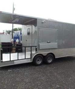 8.5' x 22' Concession Trailer Silver BBQ Event Catering -Cheap Concession Trailers Shop sam 2110 1