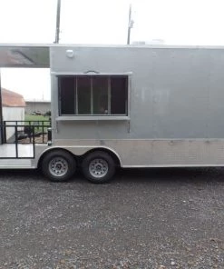 8.5' x 22' Concession Trailer Silver BBQ Event Catering -Cheap Concession Trailers Shop sam 2116 1