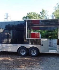8.5' x 24' Concession Food Trailer Black Event Catering -Cheap Concession Trailers Shop sam 2141