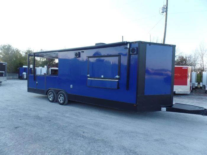 8.5' x 24' Cobalt Blue Concession Food Trailer With Appliances 1 8.5' x 24' Cobalt Blue Concession Food Trailer With Appliances