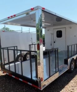 8.5' x 24' Concession Trailer White BBQ Event Catering -Cheap Concession Trailers Shop sam 2198