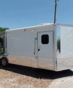 8.5' x 24' Concession Trailer White BBQ Event Catering -Cheap Concession Trailers Shop sam 2200