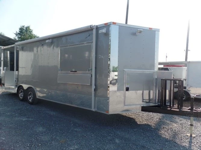 8.5' x 24' Concession Trailer Silver Frost BBQ Event Catering 45 8.5' x 24' Concession Trailer Silver Frost BBQ Event Catering - Image 45