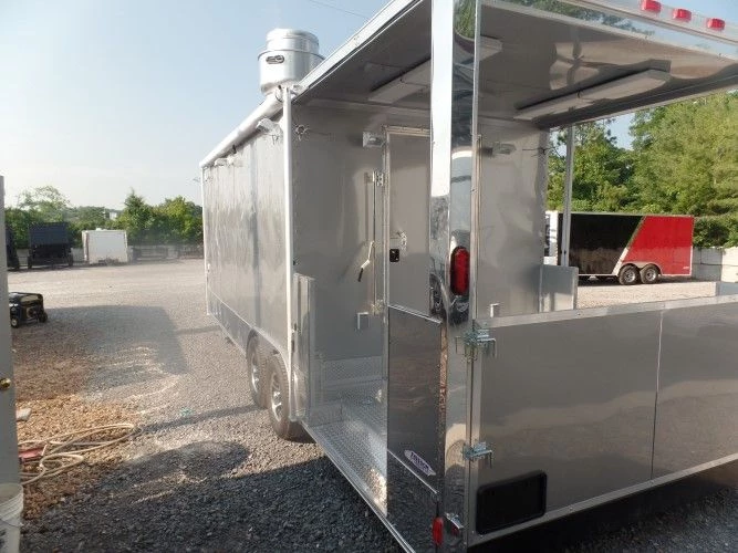 8.5' x 24' Concession Trailer Silver Frost BBQ Event Catering 48 8.5' x 24' Concession Trailer Silver Frost BBQ Event Catering - Image 48