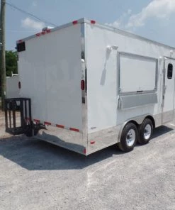 8.5' x 16' Concession Food Trailer White Event Catering -Cheap Concession Trailers Shop sam 2335