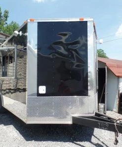 8.5' x 18' Concession Food Trailer Black Event Catering -Cheap Concession Trailers Shop sam 2391