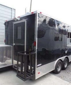 8.5' x 18' Concession Food Trailer Black Event Catering -Cheap Concession Trailers Shop sam 2416