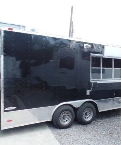 8.5' x 18' Concession Food Trailer Black Event Catering -Cheap Concession Trailers Shop sam 2417