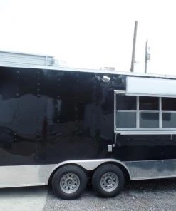 8.5' x 18' Concession Food Trailer Black Event Catering -Cheap Concession Trailers Shop sam 2418