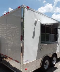 8.5' x 16' Concession Food Trailer White Event Catering -Cheap Concession Trailers Shop sam 2432