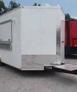 8.5' x 18' Concession Food Trailer Elite White Event Catering -Cheap Concession Trailers Shop sam 2516 3
