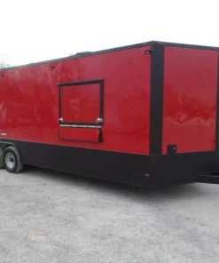 8.5' x 26' Red And Black Concession Food Trailer With Appliances -Cheap Concession Trailers Shop sam 2612 1