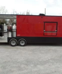 8.5' x 26' Red And Black Concession Food Trailer With Appliances -Cheap Concession Trailers Shop sam 2613 1