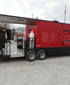 8.5' x 26' Red And Black Concession Food Trailer With Appliances -Cheap Concession Trailers Shop sam 2614 1