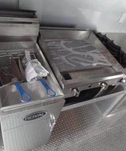 8.5' x 26' Red And Black Concession Food Trailer With Appliances -Cheap Concession Trailers Shop sam 2638