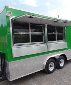 8.5' x 14' Concession Food Trailer Lime Event Catering -Cheap Concession Trailers Shop sam 2952