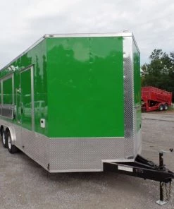 8.5' x 14' Concession Food Trailer Lime Event Catering -Cheap Concession Trailers Shop sam 2962