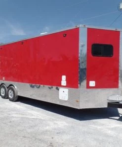 8.5' x 24' Red Concession Food Trailer