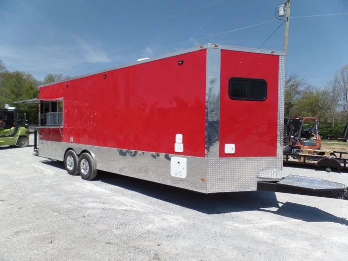 8.5' x 24' Red Concession Food Trailer 1 8.5' x 24' Red Concession Food Trailer
