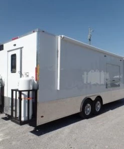8.5' x 24' White Concession Food Trailer With Appliances -Cheap Concession Trailers Shop sam 2989 1
