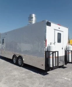 8.5' x 24' White Concession Food Trailer With Appliances -Cheap Concession Trailers Shop sam 2990 1