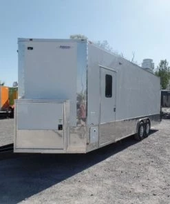 8.5' x 24' White Concession Food Trailer With Appliances -Cheap Concession Trailers Shop sam 2993 1