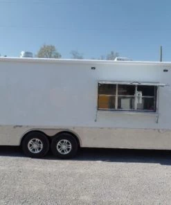 8.5' x 24' White Concession Food Trailer With Appliances -Cheap Concession Trailers Shop sam 2996 1