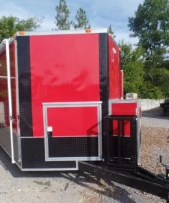 8.5' x 24' Concession Food Trailer Red Event Catering -Cheap Concession Trailers Shop sam 3156