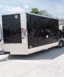 8.5' x 24' Porch Style Black Concession Food Trailer -Cheap Concession Trailers Shop sam 3184 1
