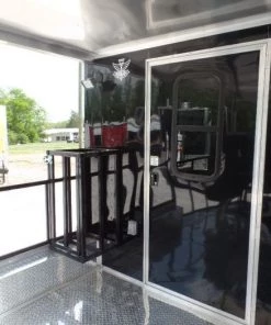 8.5' x 24' Porch Style Black Concession Food Trailer -Cheap Concession Trailers Shop sam 3192 2