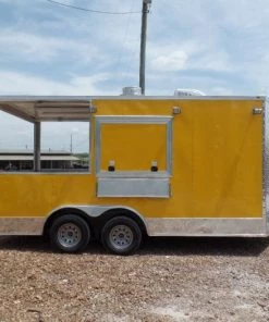 8.5' x 16' Yellow Concession Food Catering Event Trailer