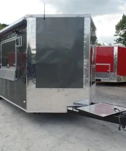8.5' x 22' Concession Food Trailer Grey/Green Event Catering -Cheap Concession Trailers Shop sam 3621