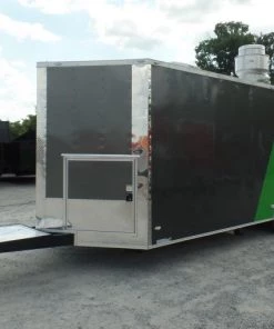 8.5' x 22' Concession Food Trailer Grey/Green Event Catering -Cheap Concession Trailers Shop sam 3626
