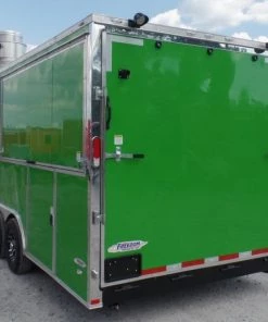8.5' x 22' Concession Food Trailer Grey/Green Event Catering -Cheap Concession Trailers Shop sam 3629